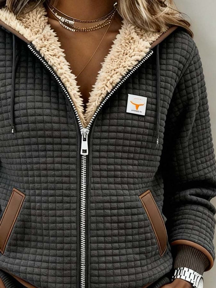 Evangeline | Veste matelassée coupe-vent avec doublure polaire et fermeture éclair sur toute la longueur