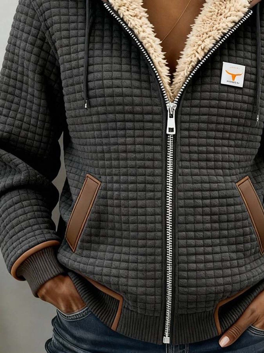 Evangeline | Veste matelassée coupe-vent avec doublure polaire et fermeture éclair sur toute la longueur