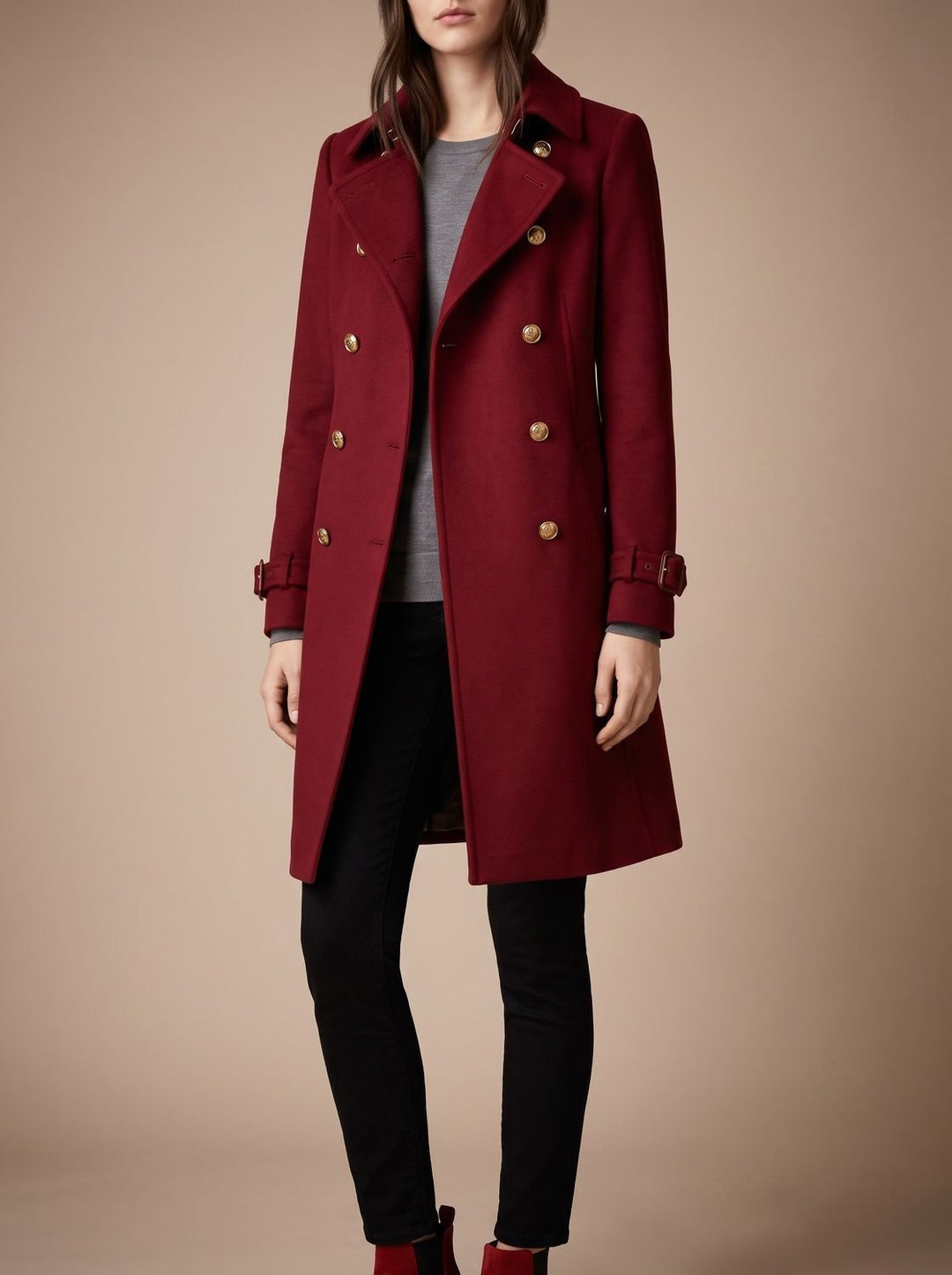 Amelia | Elegant Wool Coat with Double-Breasted Design and Revere Collar