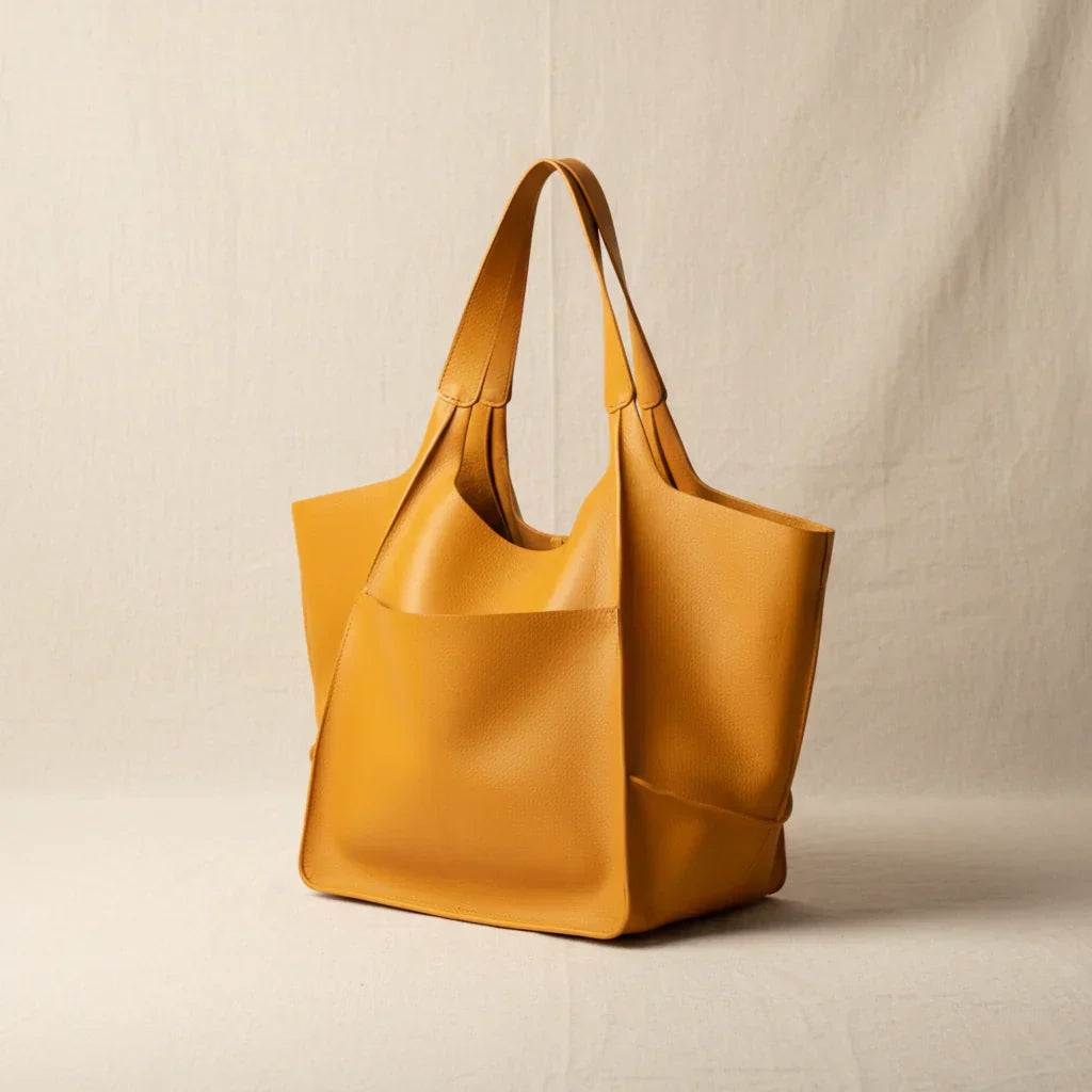 Henrietta | Classic Vintage Tote Bag with Vegan Leather Finish