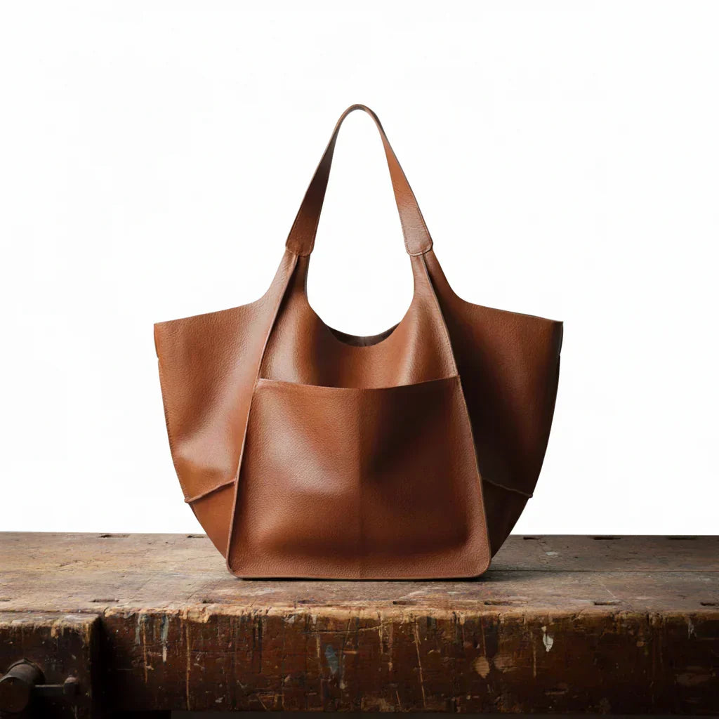 Henrietta | Classic Vintage Tote Bag with Vegan Leather Finish