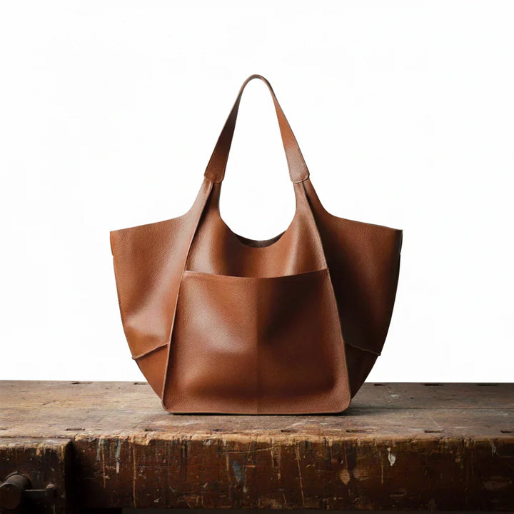 Henrietta | Classic Vintage Tote Bag with Vegan Leather Finish