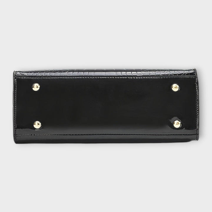 Olivia | Bolsa de Mão com Estampa de Crocodilo Brilhante