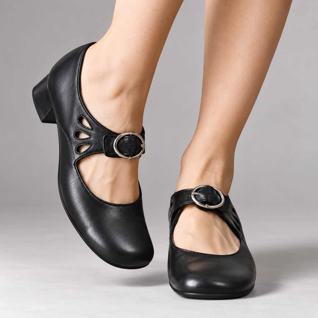 Denisa | Sandales orthopédiques en cuir avec semelle compensée confortable