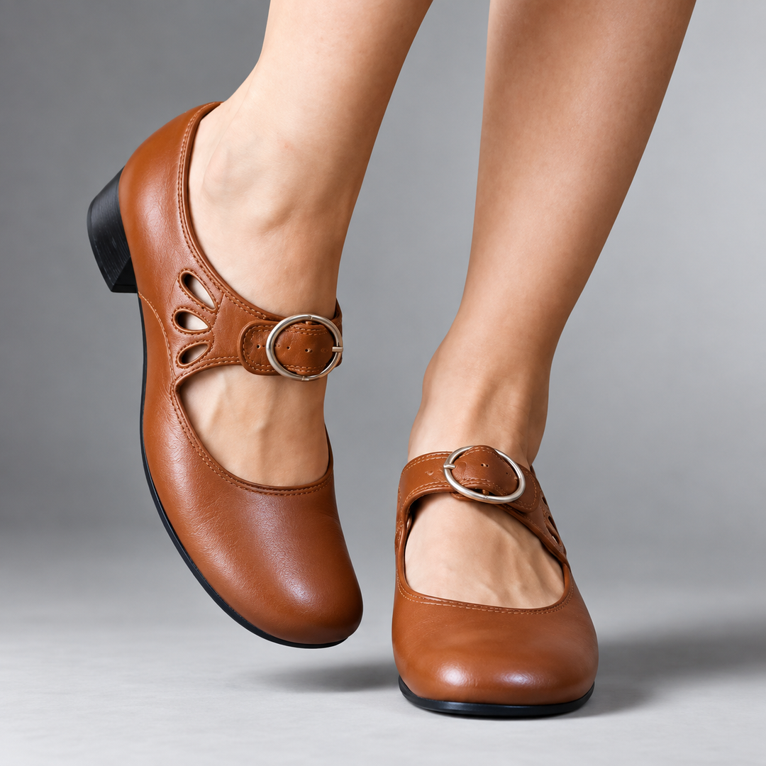 Denisa | Sandales orthopédiques en cuir avec semelle compensée confortable