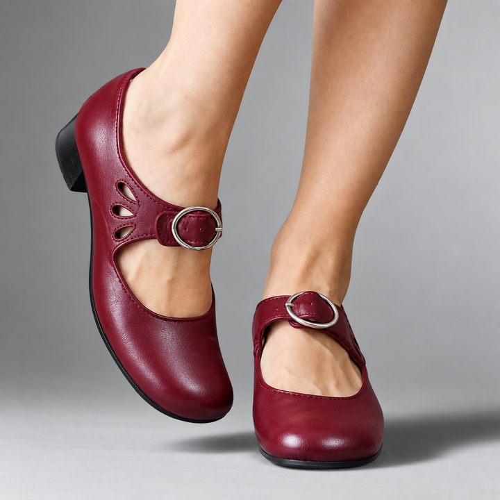 Denisa | Sandales orthopédiques en cuir avec semelle compensée confortable