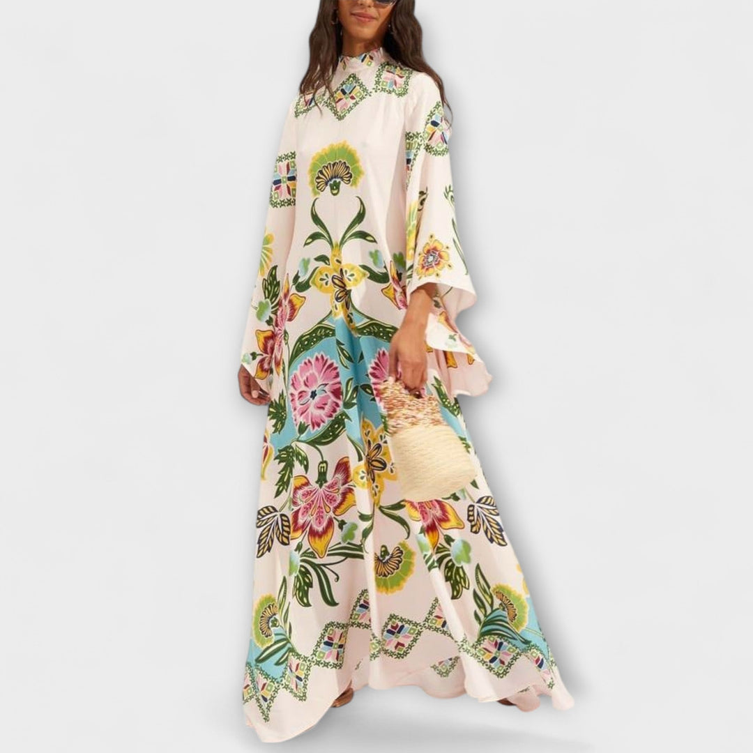 Lisa - Elegantes Maxikleid mit Blumenmuster und fließendem Design