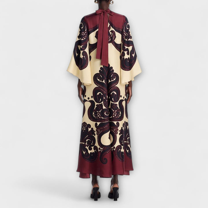 Lucy - Vestido maxi con estampado de granadilla impresionante para una elegancia sin esfuerzo
