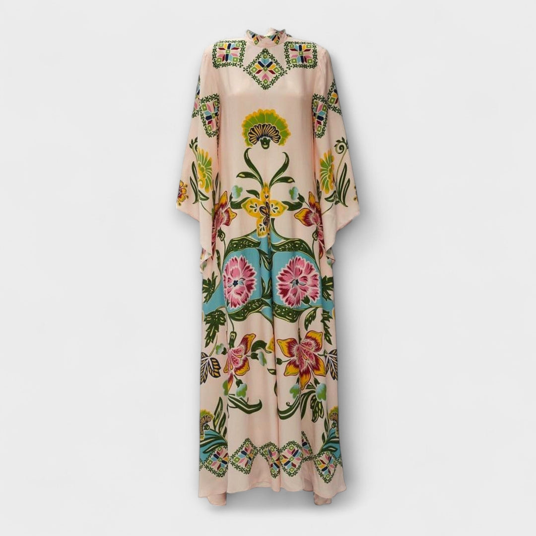 Lisa - Elegantes Maxikleid mit Blumenmuster und fließendem Design