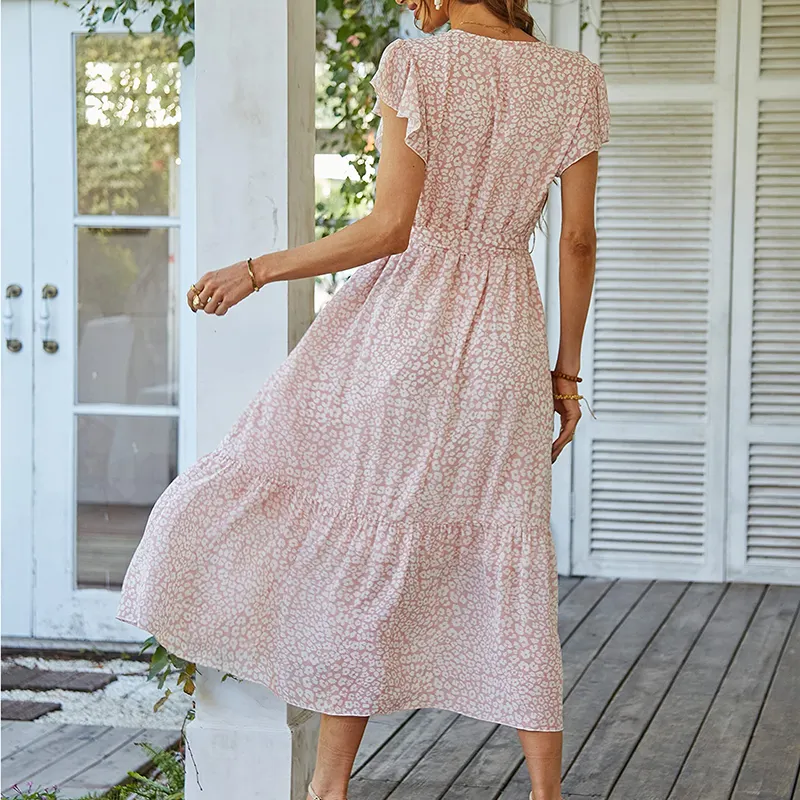 Zoe | Robe d'Été Portefeuille Florale à Ceinture