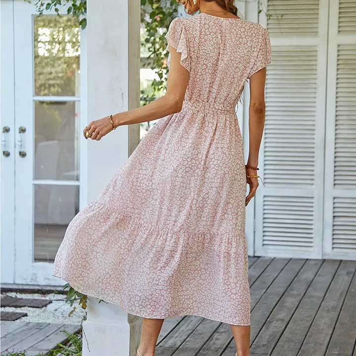 Zoe | Robe d'Été Portefeuille Florale à Ceinture