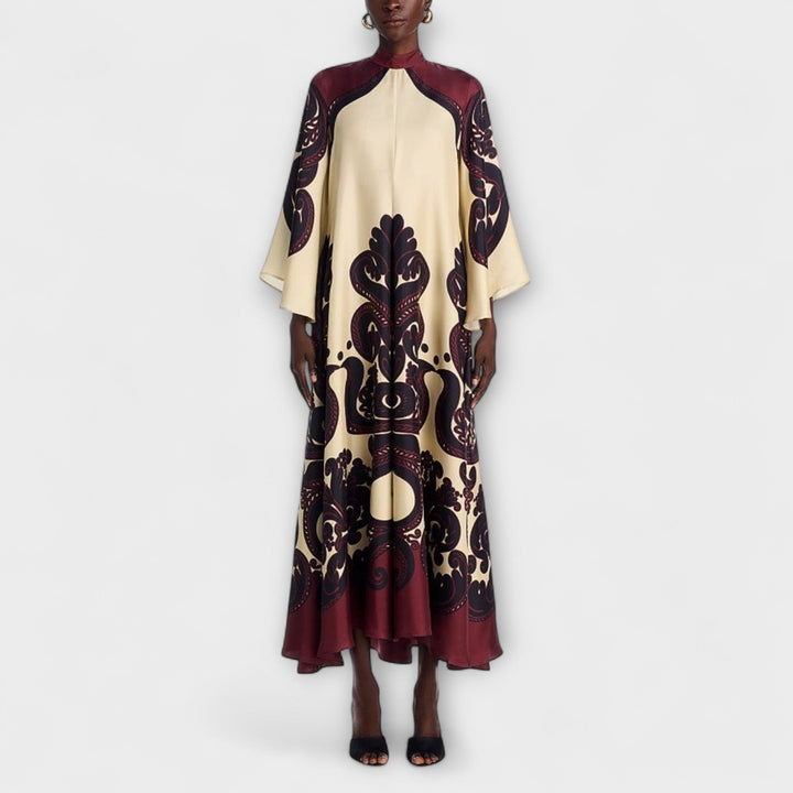 Lucy - Vestido maxi con estampado de granadilla impresionante para una elegancia sin esfuerzo