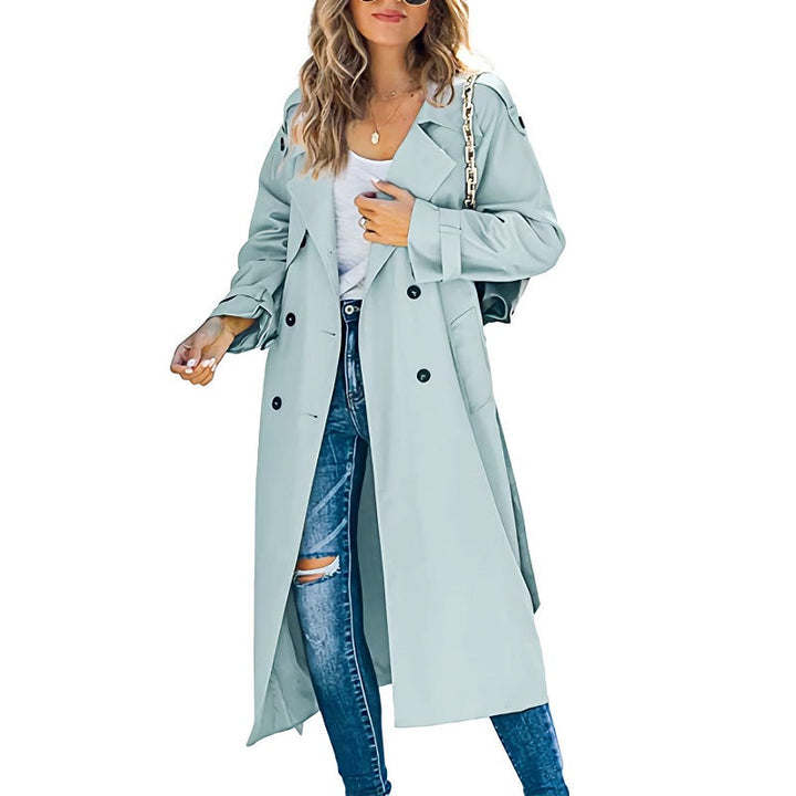 Women's Trenchcoat Slim Silhouette Belted Waist Casual to Formal Wear