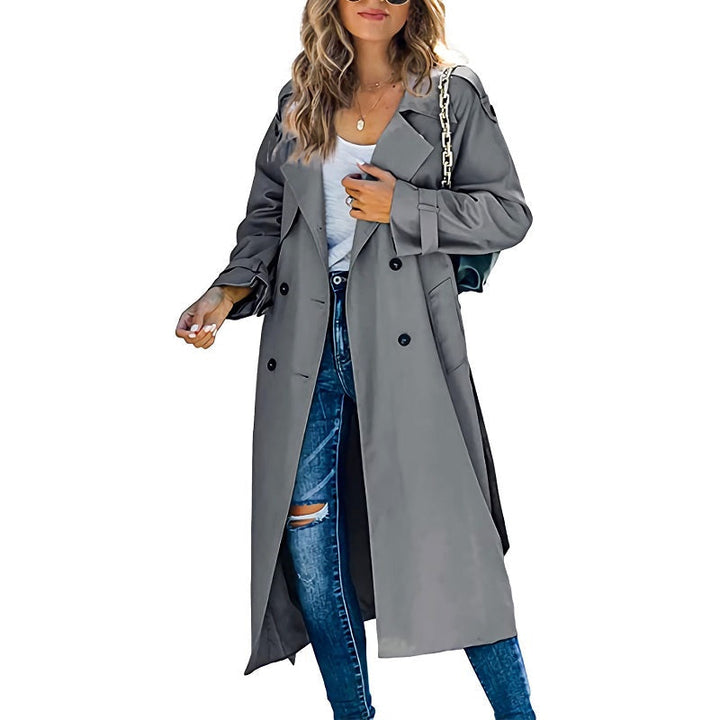 Women's Trenchcoat Slim Silhouette Belted Waist Casual to Formal Wear