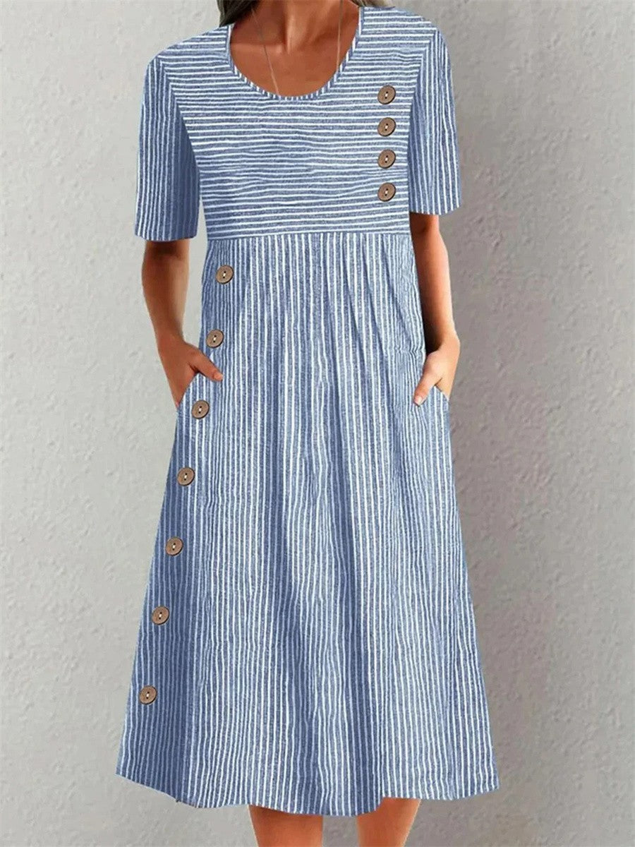Sofia™ | Vestido Listrado de Verão