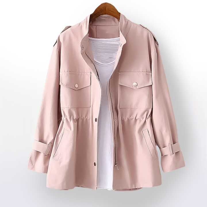 Casual let trenchcoat til kvinder med lynlås og praktisk overtøj