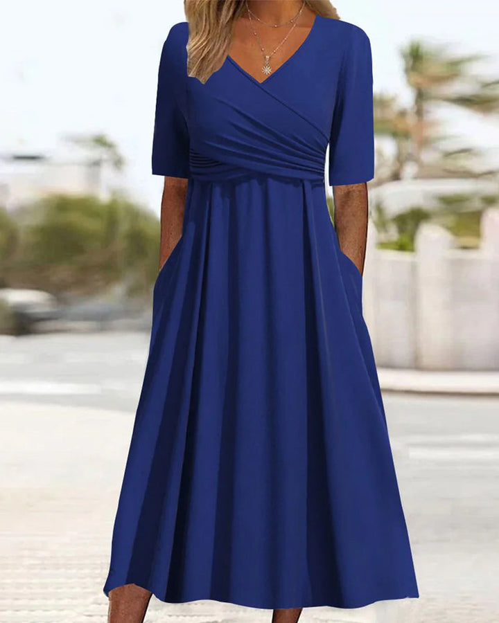 Cherry | Vestido cruzado con mangas cortas