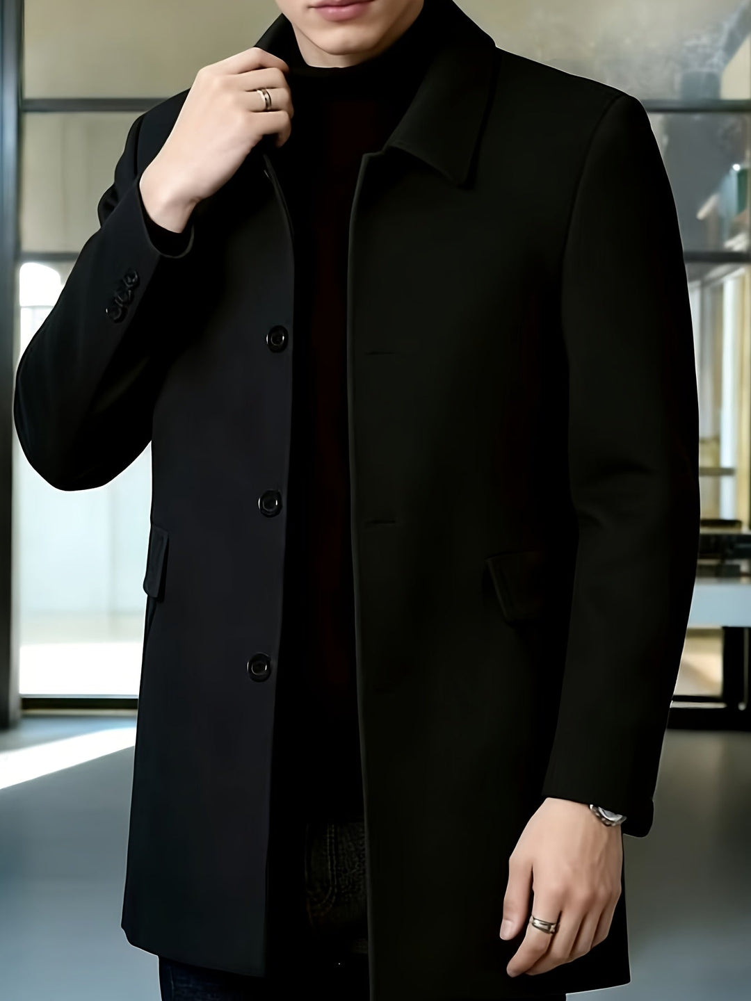 Bennett | Refined Single-Breasted Overcoat with Classic Collar