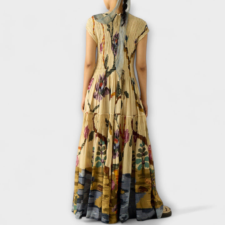 Amara - Robe plissée à imprimé animalier