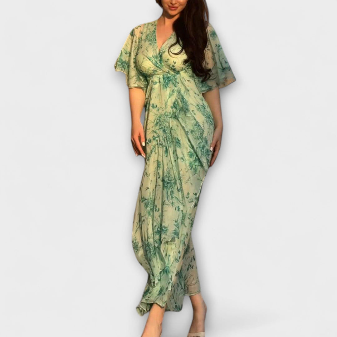 Lana - Vestido floral estiloso con escote en V