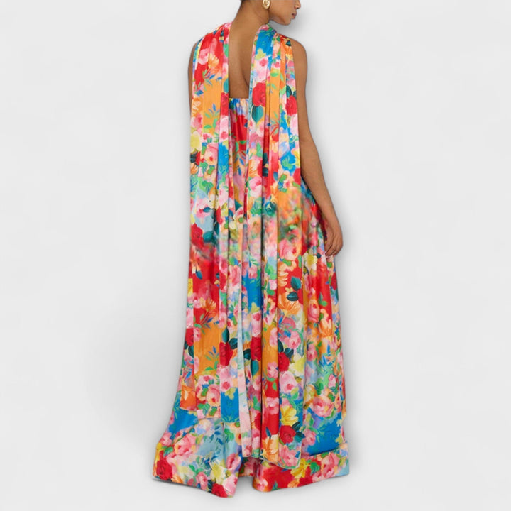 Harlow - Off-shoulder maxi-kjole med blomsterprint