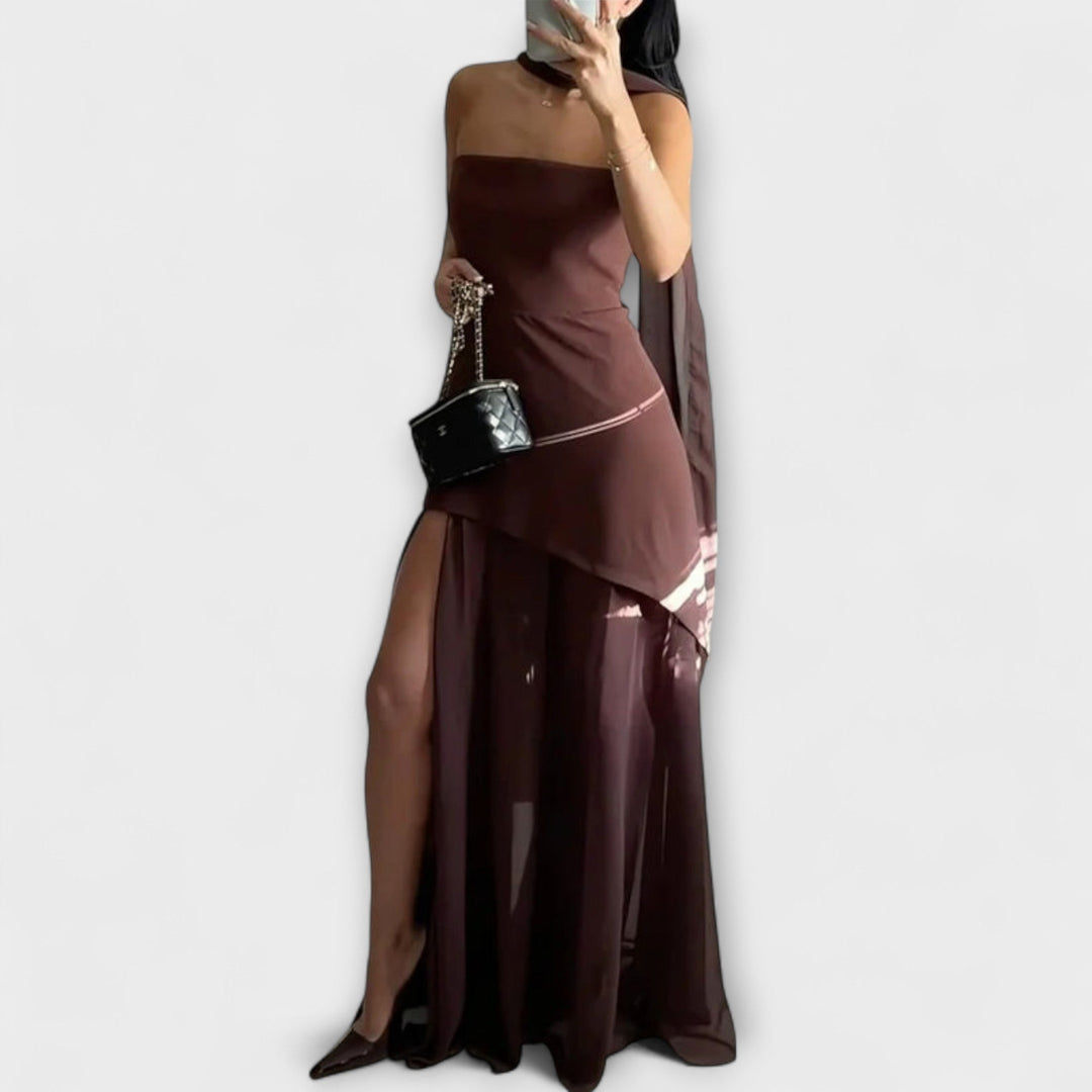 Goldie - Vestido maxi de gasa
