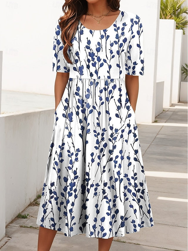 Carlyn | Vestido Midi Floral e Fresco