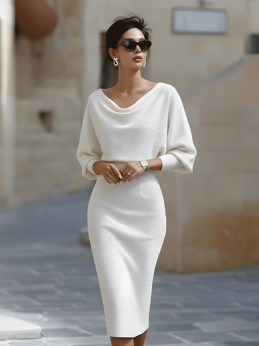 Brielle | Elegantní midi šaty s řasením