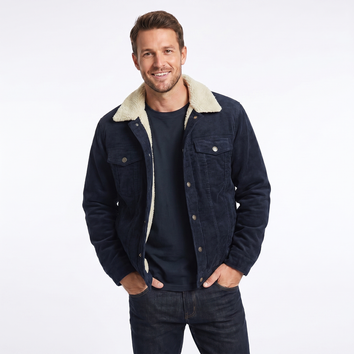 Thiago | Chaqueta moderna de pana y sherpa con comodidad durante todo el día y diseño elegante