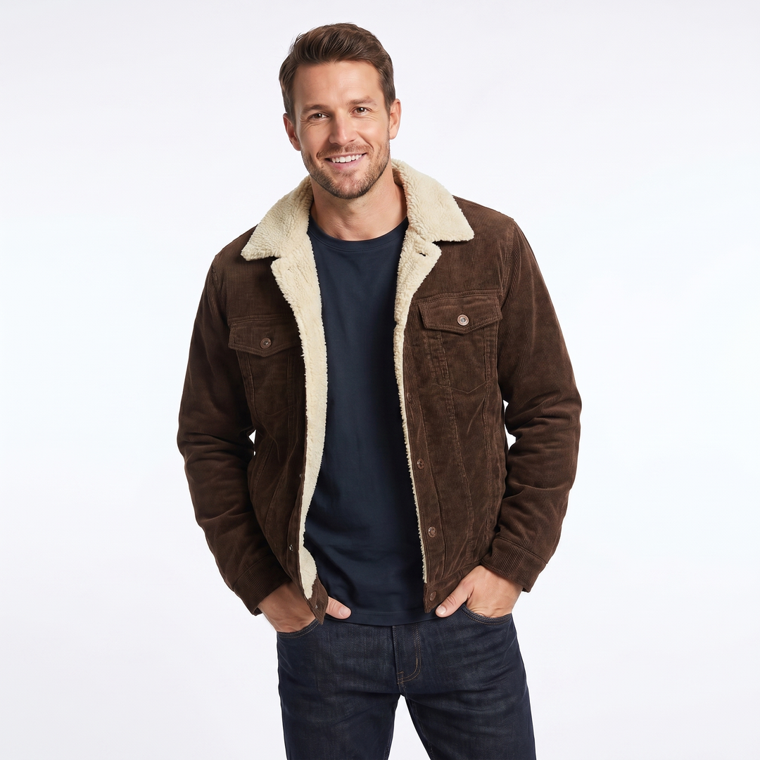 Thiago | Chaqueta moderna de pana y sherpa con comodidad durante todo el día y diseño elegante