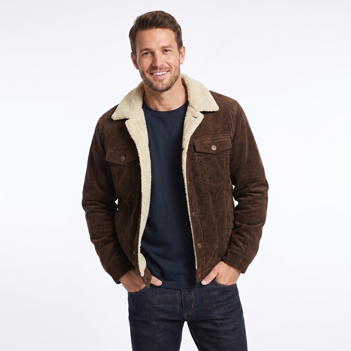 Thiago | Chaqueta moderna de pana y sherpa con comodidad durante todo el día y diseño elegante
