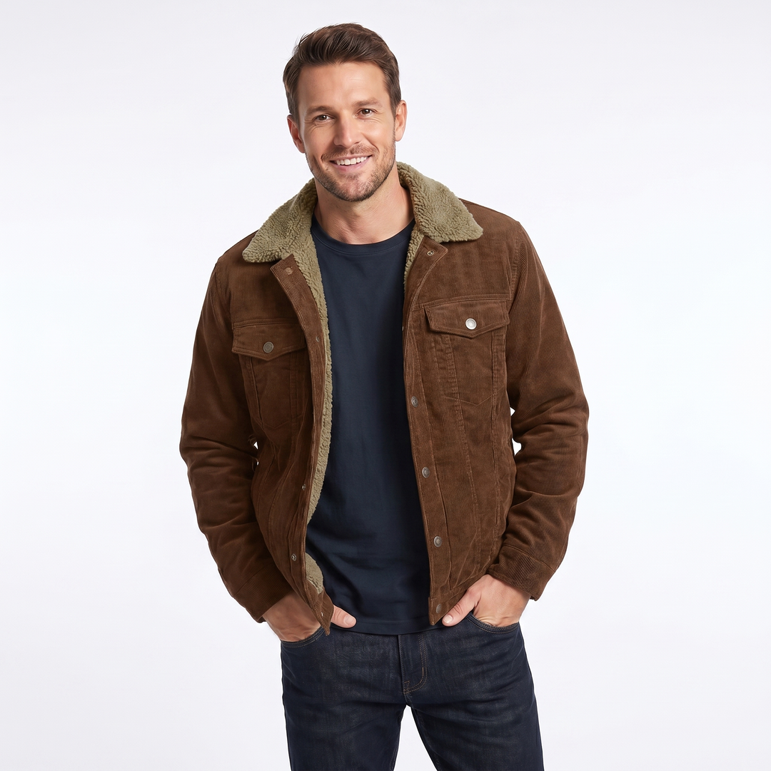 Thiago | Chaqueta moderna de pana y sherpa con comodidad durante todo el día y diseño elegante
