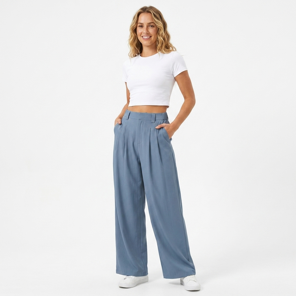 Harriet | Tailored Wide-Leg Trousers with High Waist and Front Pleats