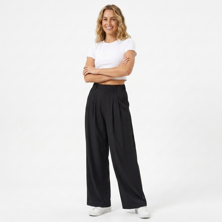Harriet | Tailored Wide-Leg Trousers with High Waist and Front Pleats