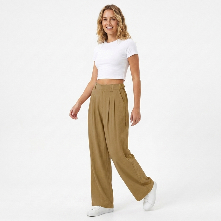Harriet | Tailored Wide-Leg Trousers with High Waist and Front Pleats