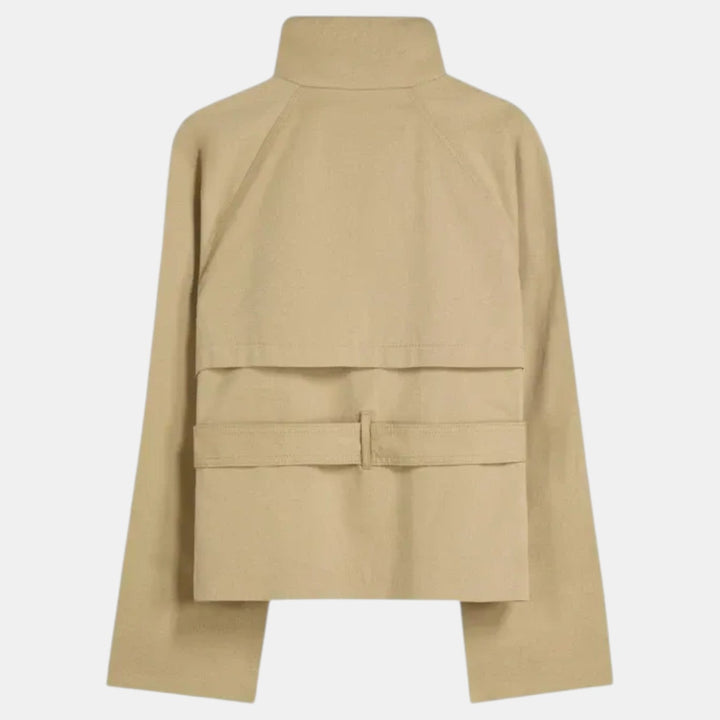 Women's Short Trench Coat Adjustable Belt Lightweight Work Casual