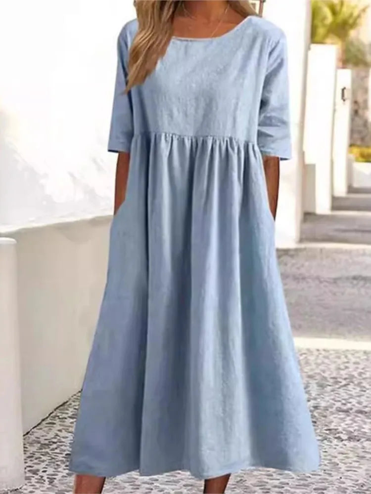 Nora – Casual Løs Kjole