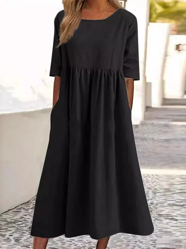 Nora – Casual Løs Kjole
