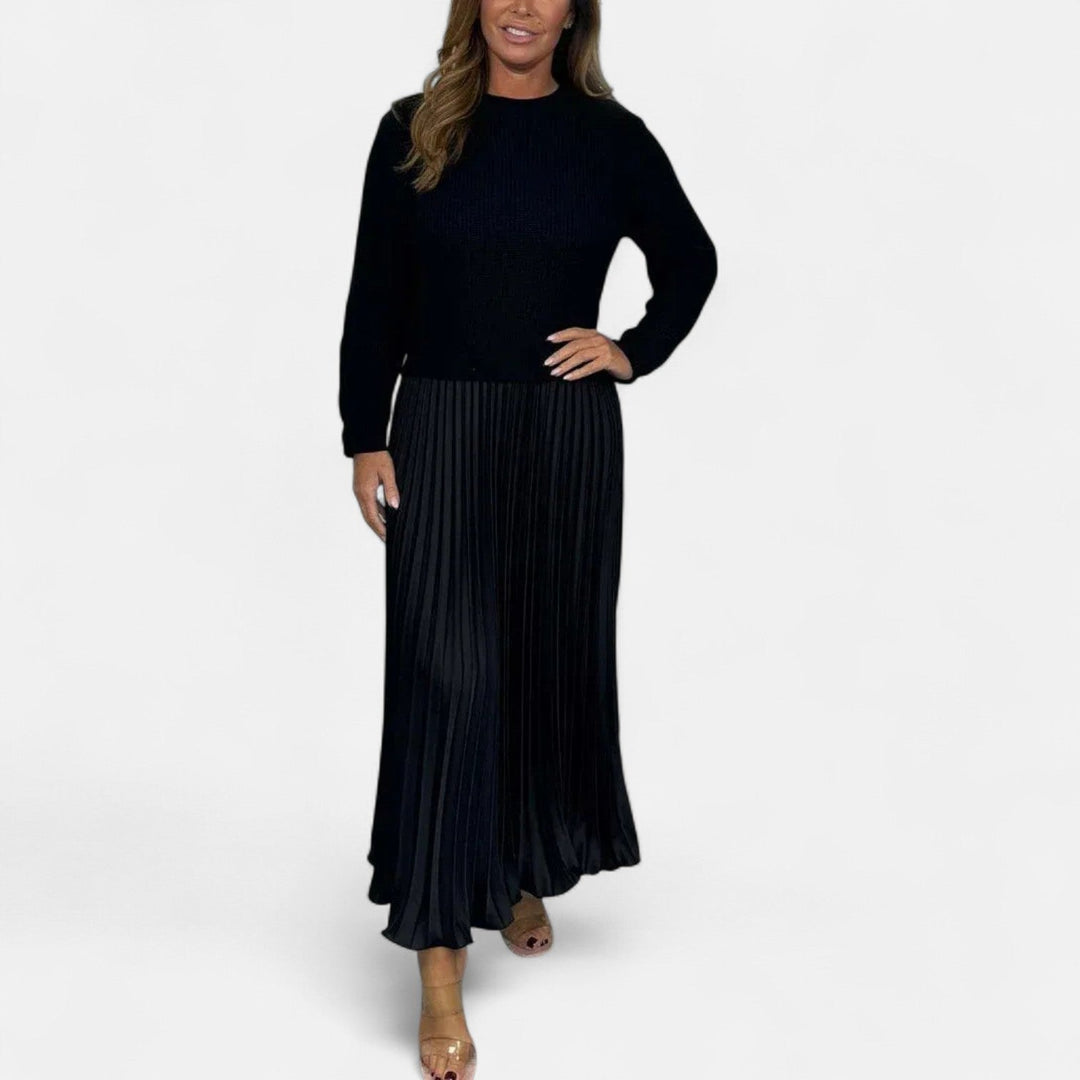 Claudia - Abito Maxi con Maglione e Gonna Plissettata