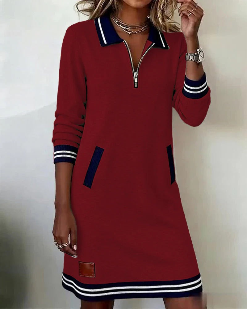 Sophie | Robe chic en coton à manches longues