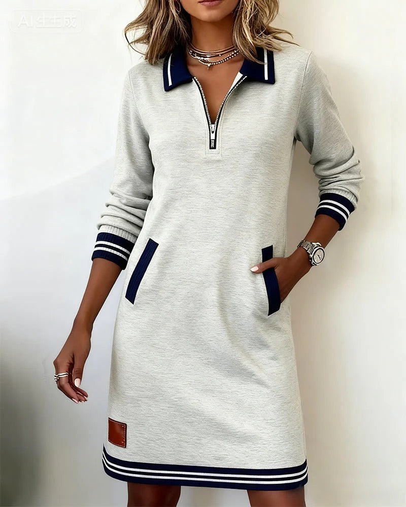 Sophie | Robe chic en coton à manches longues