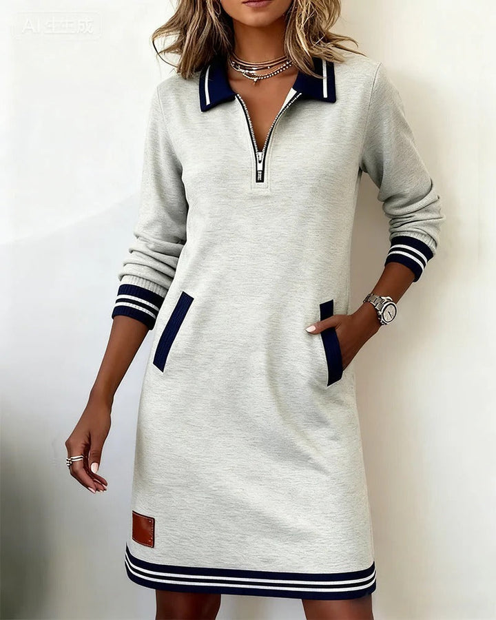 Sophie | Robe chic en coton à manches longues