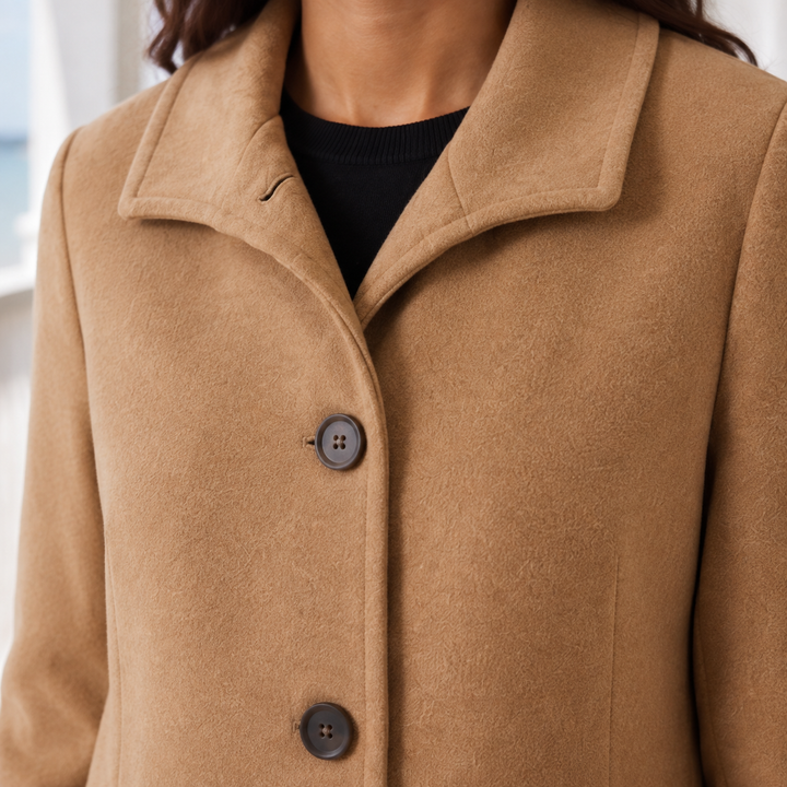 Raelynn | Tailored Women’s Wool Coat with Notched Collar and Single Breasted Front