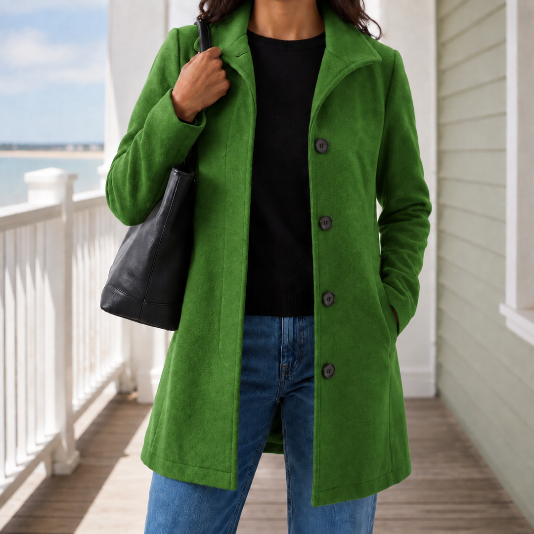 Raelynn | Tailored Women’s Wool Coat with Notched Collar and Single Breasted Front