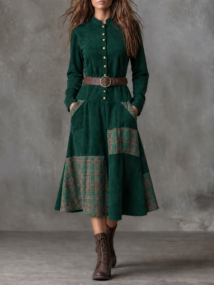 Izabella™ Vestido maxi de ante + cinturón gratis