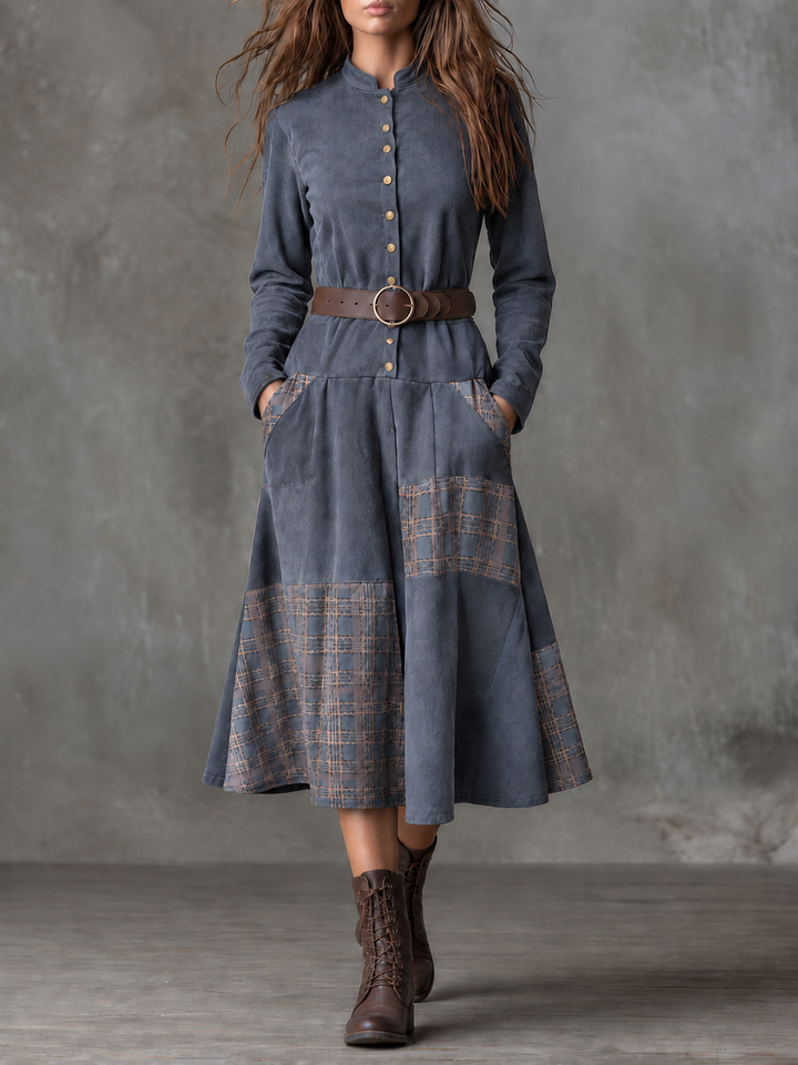 Izabella™ Vestido maxi de ante + cinturón gratis