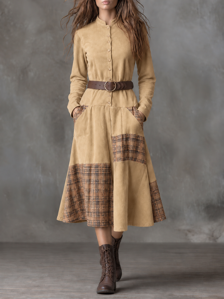 Izabella™ Vestido maxi de ante + cinturón gratis