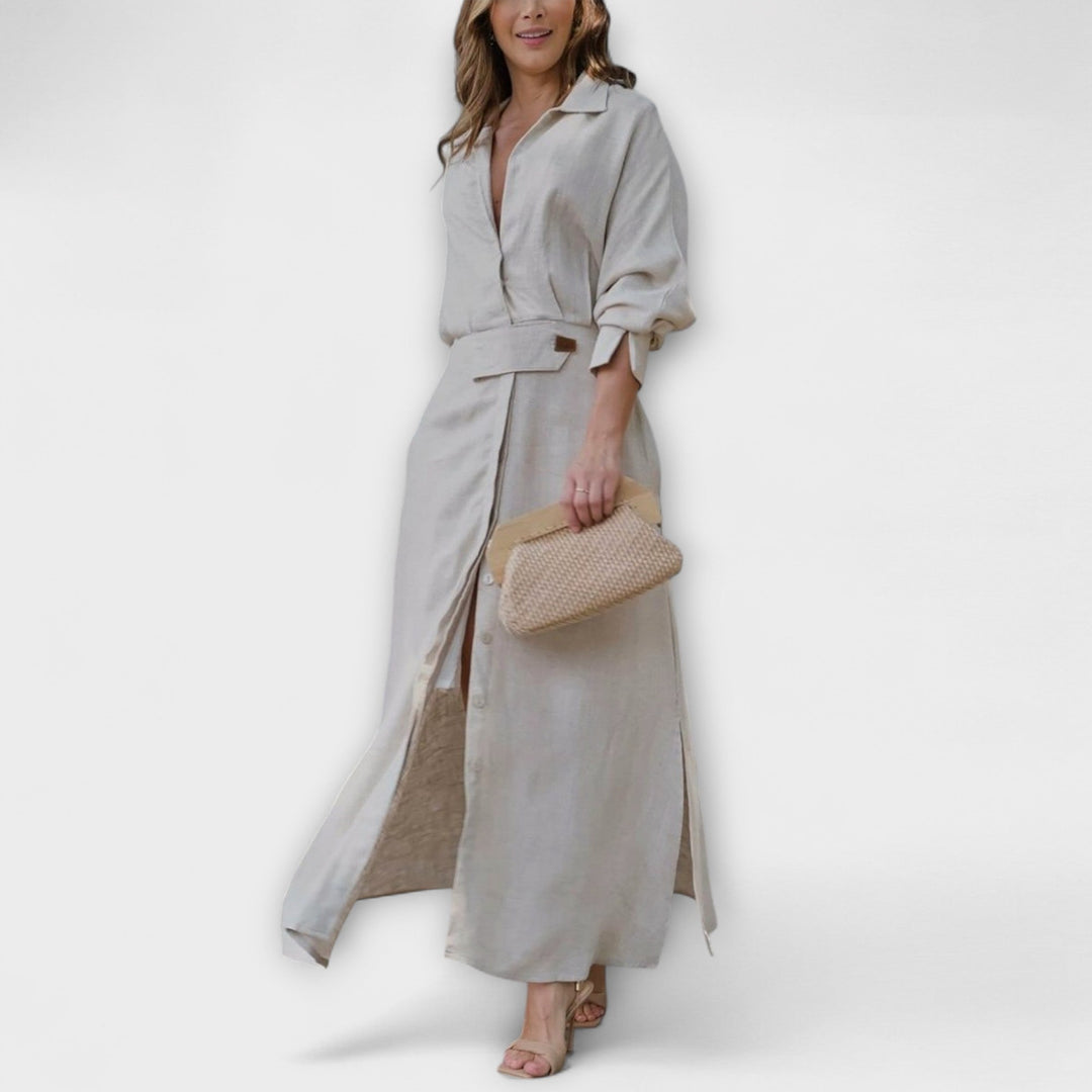 Jeanette - Vestido Maxi com Decote V