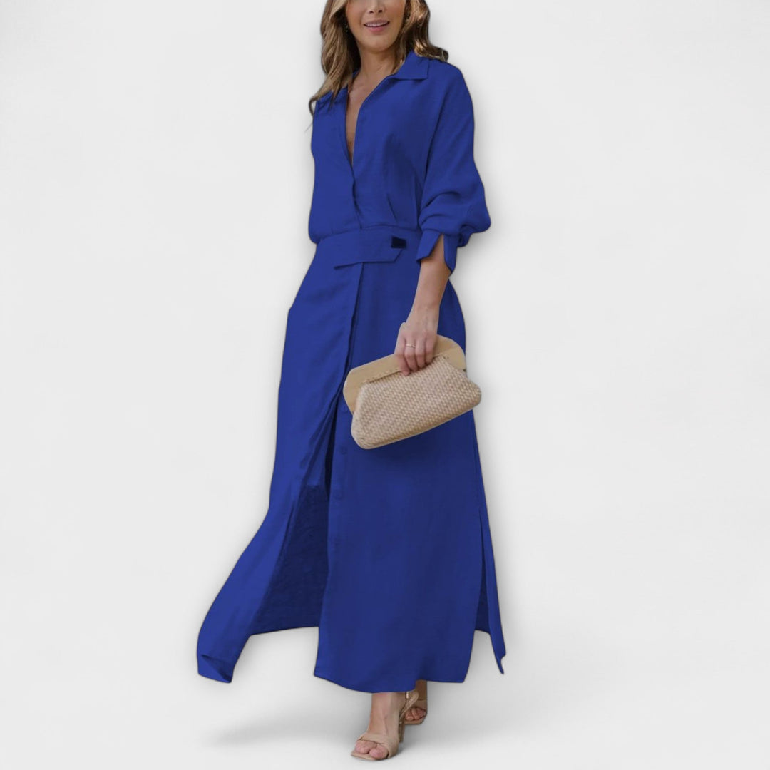 Jeanette - Vestido Maxi com Decote V