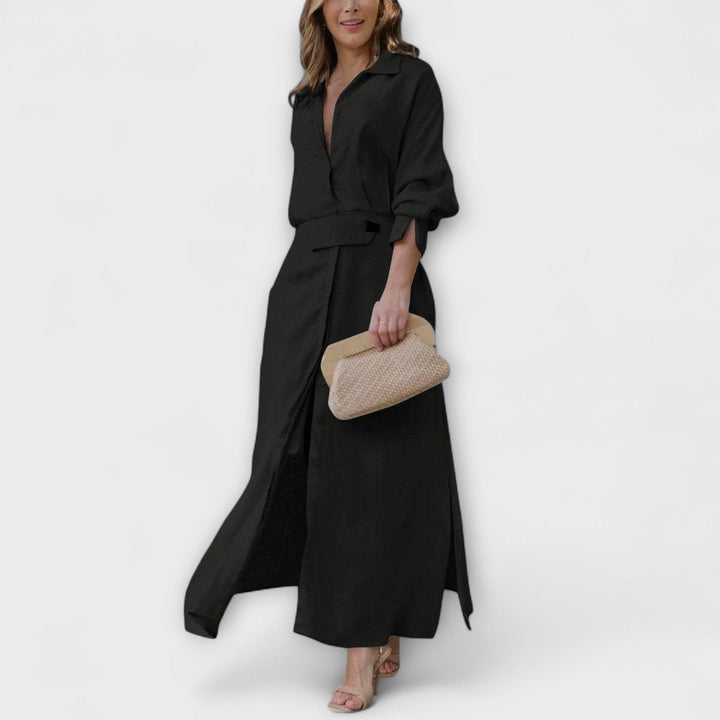 Jeanette - Vestido Maxi com Decote V